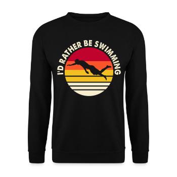 Swimming Float - Unisex Sweatshirt - black - Front - Alina (178cm) & Michal (187cm)