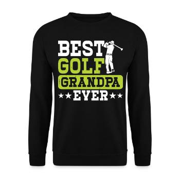 Golf Golfer Opa - Unisex Pullover - Schwarz - Vorne - Alina (178cm) & Michal (187cm)