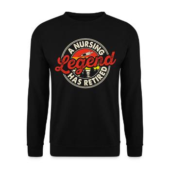 Krankenschwester Rente Rentnerin - Unisex Pullover - Schwarz - Vorne - Alina (178cm) & Michal (187cm)