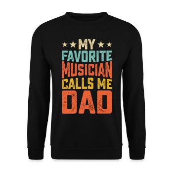 Papa Vater Musiker - Unisex Pullover - Schwarz - Vorne - Alina (178cm) & Michal (187cm)