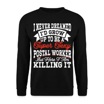 Postman Postman - Unisex Sweatshirt - black - Front - Alina (178cm) & Michal (187cm)