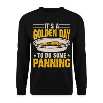 gold panning gold panner gold prospector gold prospector - Unisex Sweatshirt - black - Front - Alina (178cm) & Michal (187cm)