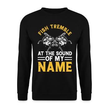 Anglers Fishing Fishing - Unisex Sweatshirt - black - Front - Alina (178cm) & Michal (187cm)