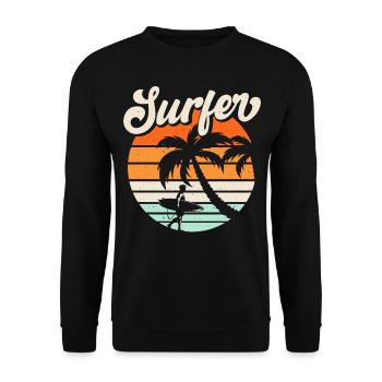 Surfen Surfer - Unisex Pullover - Schwarz - Vorne - Alina (178cm) & Michal (187cm)