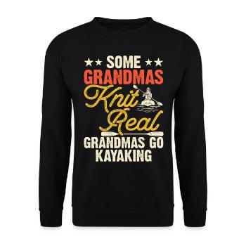 Kajak Kajakfahrer Kajaker Oma - Unisex Pullover - Schwarz - Vorne - Alina (178cm) & Michal (187cm)