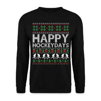 Hockey Moche Noël - Sweat-shirt Unisexe - noir - Devant - Alina (178cm) & Michal (187cm)