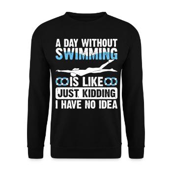 Swimming Float - Unisex Sweatshirt - black - Front - Alina (178cm) & Michal (187cm)