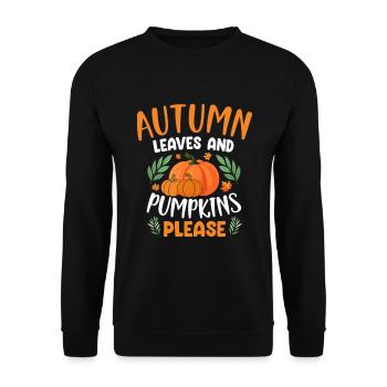 Autumn Leaves And Pumpkins Please - Unisex Pullover - Schwarz - Vorne - Alina (178cm) & Michal (187cm)