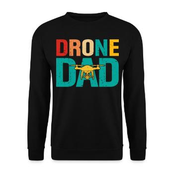 Drone Daddy Father Father's Day - Unisex Sweatshirt - black - Front - Alina (178cm) & Michal (187cm)
