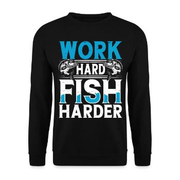 Angeln Angler Fischen - Unisex Pullover - Schwarz - Vorne - Alina (178cm) & Michal (187cm)