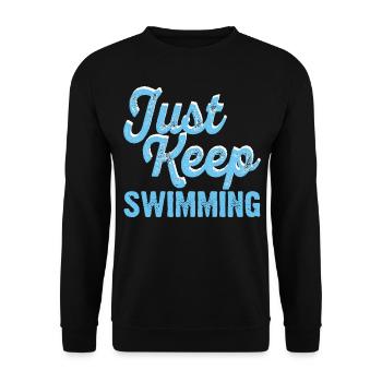 Swimming Float - Unisex Sweatshirt - black - Front - Alina (178cm) & Michal (187cm)