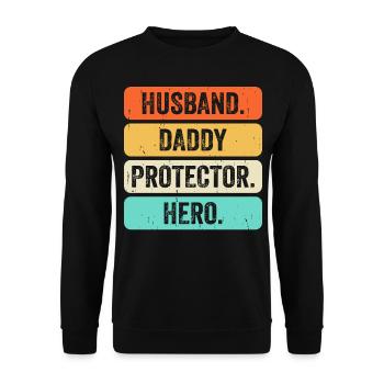Papa Vater Vatertag - Unisex Pullover - Schwarz - Vorne - Alina (178cm) & Michal (187cm)