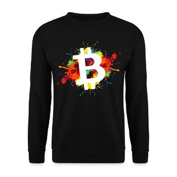 Bitcoin Crypto Cryptocurrency - Unisex Sweatshirt - black - Front - Alina (178cm) & Michal (187cm)