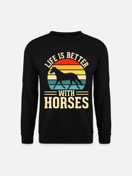 Pferde - Unisex Pullover - Schwarz