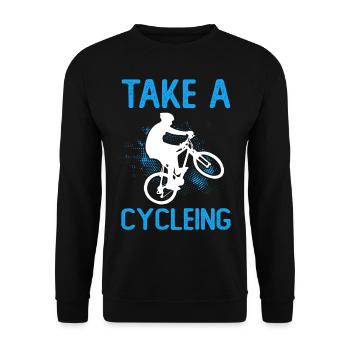 Fahrrad Radfahren - Unisex Pullover - Schwarz - Vorne - Alina (178cm) & Michal (187cm)