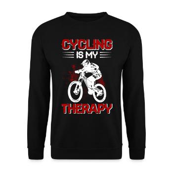 Cycling Is My Therapy - Unisex Sweatshirt - black - Front - Alina (178cm) & Michal (187cm)