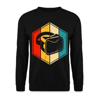 VR Virtuel Reality - Unisex Pullover - Schwarz - Vorne - Alina (178cm) & Michal (187cm)