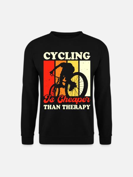 Cycling Is Cheaper Than Therapy - Unisex Sweatshirt - black