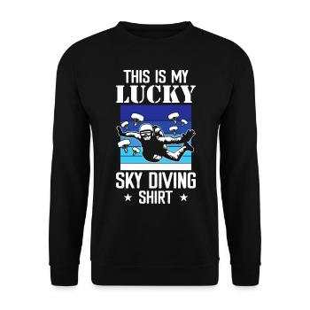 Skydive skydiving - Unisex Sweatshirt - black - Front - Alina (178cm) & Michal (187cm)