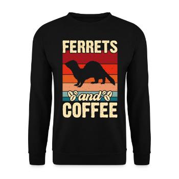 Frettchen - Unisex Pullover - Schwarz - Vorne - Alina (178cm) & Michal (187cm)