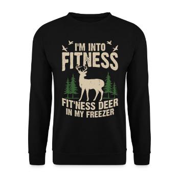 Chasse au cerf chasseur - Sweat-shirt Unisexe - noir - Devant - Alina (178cm) & Michal (187cm)