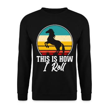 Horse Riding - Unisex Sweatshirt - black - Front - Alina (178cm) & Michal (187cm)
