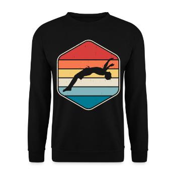 Swimming Float - Unisex Sweatshirt - black - Front - Alina (178cm) & Michal (187cm)