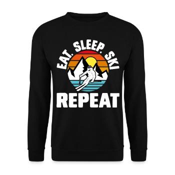Ski Skifahren Skifahrer - Unisex Pullover - Schwarz - Vorne - Alina (178cm) & Michal (187cm)