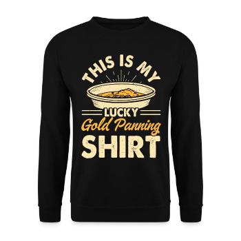 gold panning gold panner gold prospector gold prospector - Unisex Sweatshirt - black - Front - Alina (178cm) & Michal (187cm)