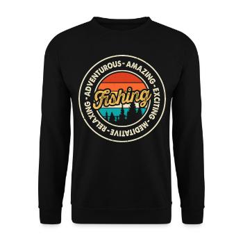 Angeln Angler Fischen - Unisex Pullover - Schwarz - Vorne - Alina (178cm) & Michal (187cm)
