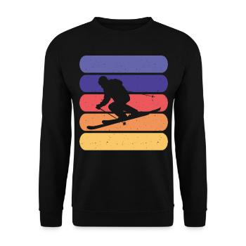 Ski Skifahren Skifahrer - Unisex Pullover - Schwarz - Vorne - Alina (178cm) & Michal (187cm)