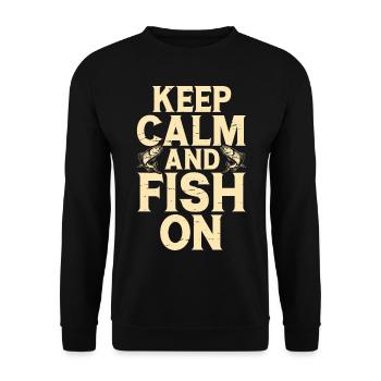 Angeln Angler Fischen - Unisex Pullover - Schwarz - Vorne - Alina (178cm) & Michal (187cm)