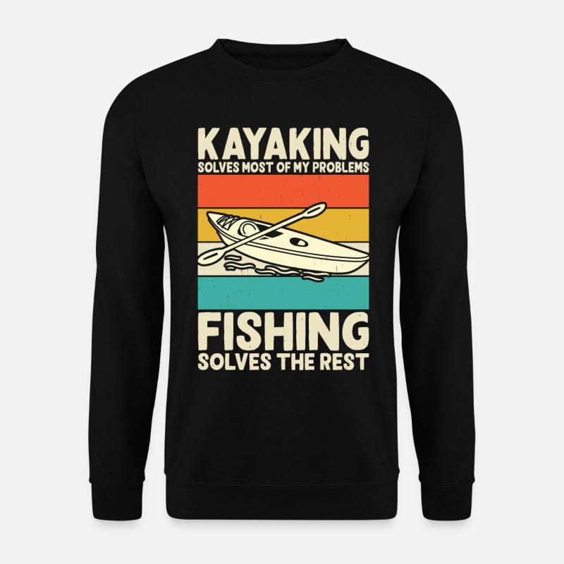 Kajak Kajakfahrer Kajaker - Unisex Pullover - Schwarz