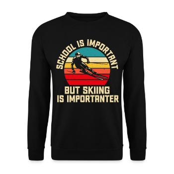 Ski Skifahren Skifahrer - Unisex Pullover - Schwarz - Vorne - Alina (178cm) & Michal (187cm)