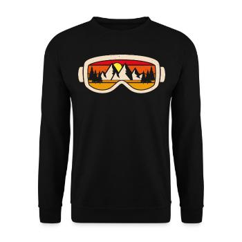 Skibrille Berge Natur - Unisex Pullover - Schwarz - Vorne - Alina (178cm) & Michal (187cm)