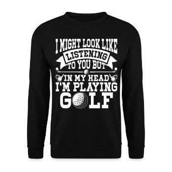 Golf Golfer - Unisex Pullover - Schwarz - Vorne - Alina (178cm) & Michal (187cm)