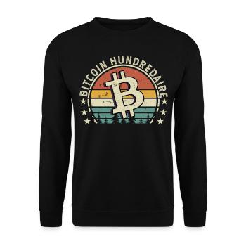 Bitcoin Crypto Cryptocurrency - Unisex Sweatshirt - black - Front - Alina (178cm) & Michal (187cm)