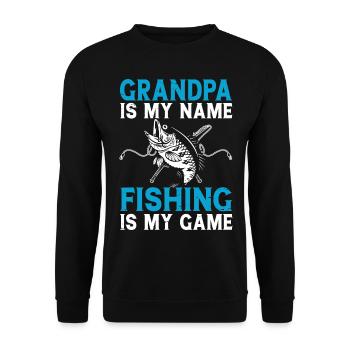 Opa Angeln Angler Fischen - Unisex Pullover - Schwarz - Vorne - Alina (178cm) & Michal (187cm)