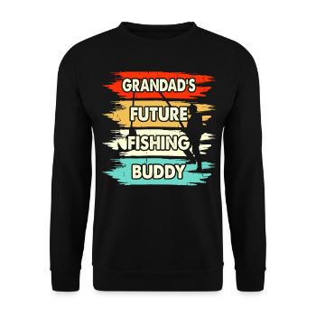 Grandpas futur compagnon de pêche - Sweat-shirt Unisexe - noir - Devant - Alina (178cm) & Michal (187cm)