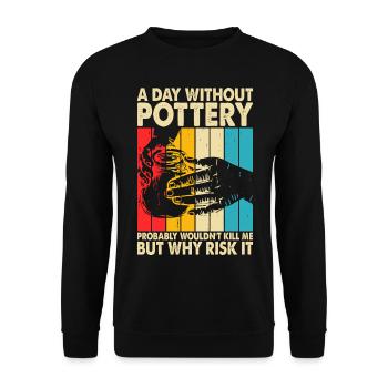 Pottery Pottery Pottery - Unisex Sweatshirt - black - Front - Alina (178cm) & Michal (187cm)