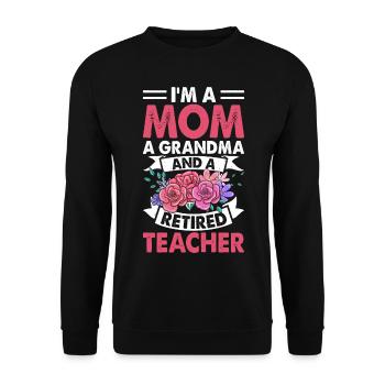 Maman, grand-mère, enseignante, retraitée - Sweat-shirt Unisexe - noir - Devant - Alina (178cm) & Michal (187cm)