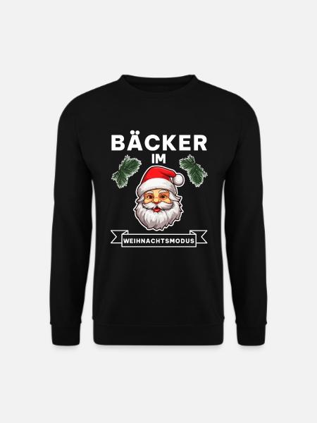 Lustiger Bäcker Weihnachtsmann Weihnachten Spruch - Unisex Pullover - Schwarz