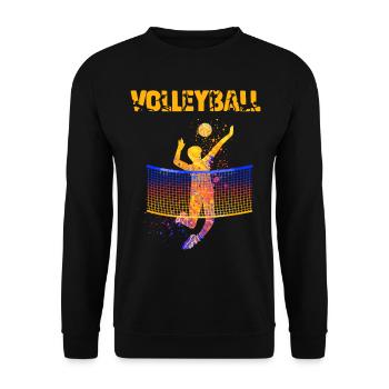 Un joueur de volleyball art abstrait sport - Sweat-shirt Unisexe - noir - Devant - Alina (178cm) & Michal (187cm)