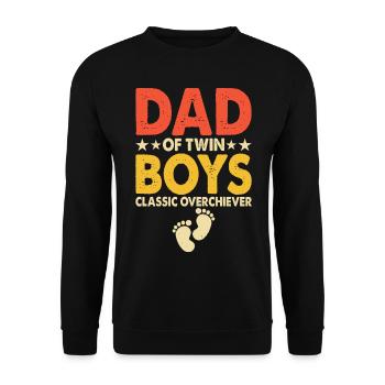 Zwillinge Papa Vater - Unisex Pullover - Schwarz - Vorne - Alina (178cm) & Michal (187cm)