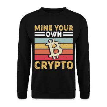 Bitcoin Crypto Cryptocurrency - Unisex Sweatshirt - black - Front - Alina (178cm) & Michal (187cm)