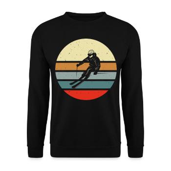 Skiing Skier Skier - Unisex Sweatshirt - black - Front - Alina (178cm) & Michal (187cm)