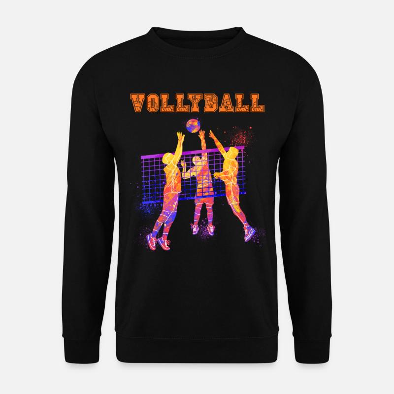 Volleyballspieler spielen Volleyball Volleyballer - Unisex Pullover - Schwarz