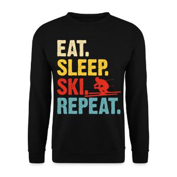 Skiing Skier Skier - Unisex Sweatshirt - black - Front - Alina (178cm) & Michal (187cm)