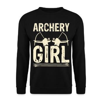 Archery Archer - Unisex Sweatshirt - black - Front - Alina (178cm) & Michal (187cm)
