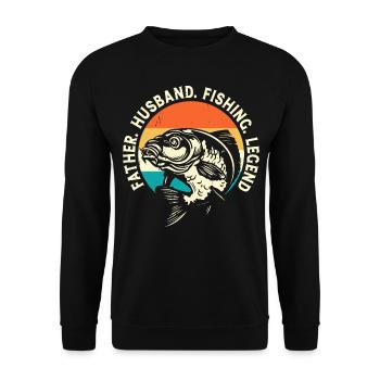 Angler Dad - Unisex Sweatshirt - black - Front - Alina (178cm) & Michal (187cm)